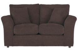 HOME Barney Regular Fabric Sofa - Chocolate